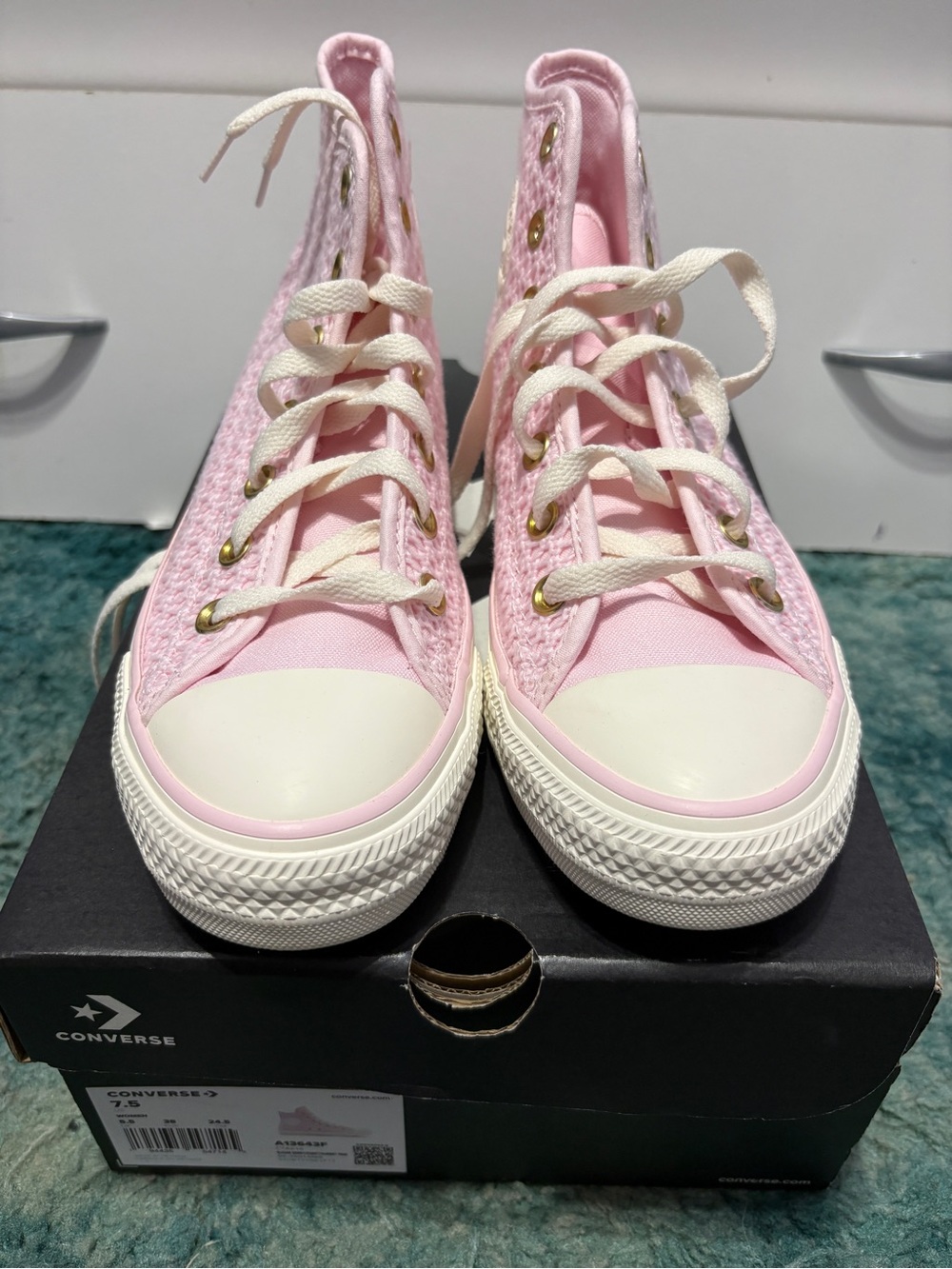 Converse High Top Sneaker - Light Pink with White Accents - Picture 8 of 12